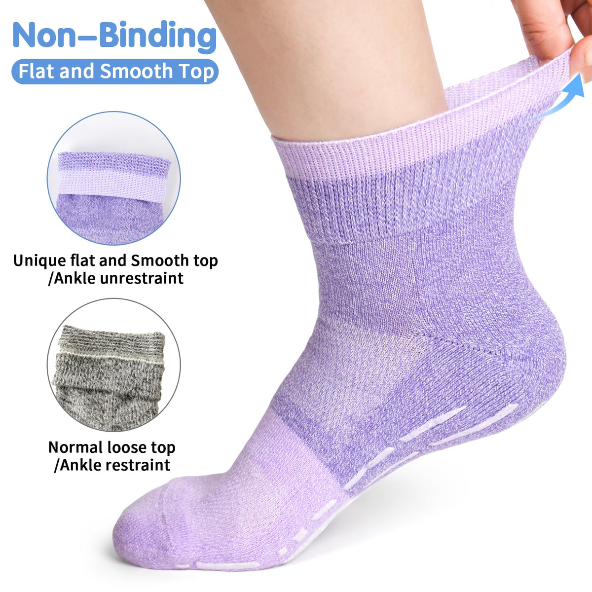 Non Slip Diabetic Ankle Socks 6 Pairs H802058