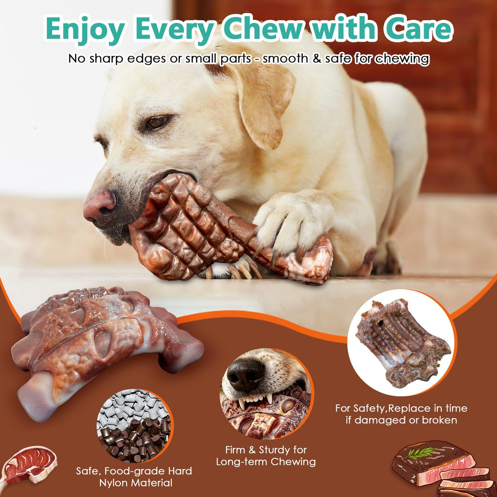 Tough Dog Chew Toys, 2 Pack Hard Nylon Bone N202258