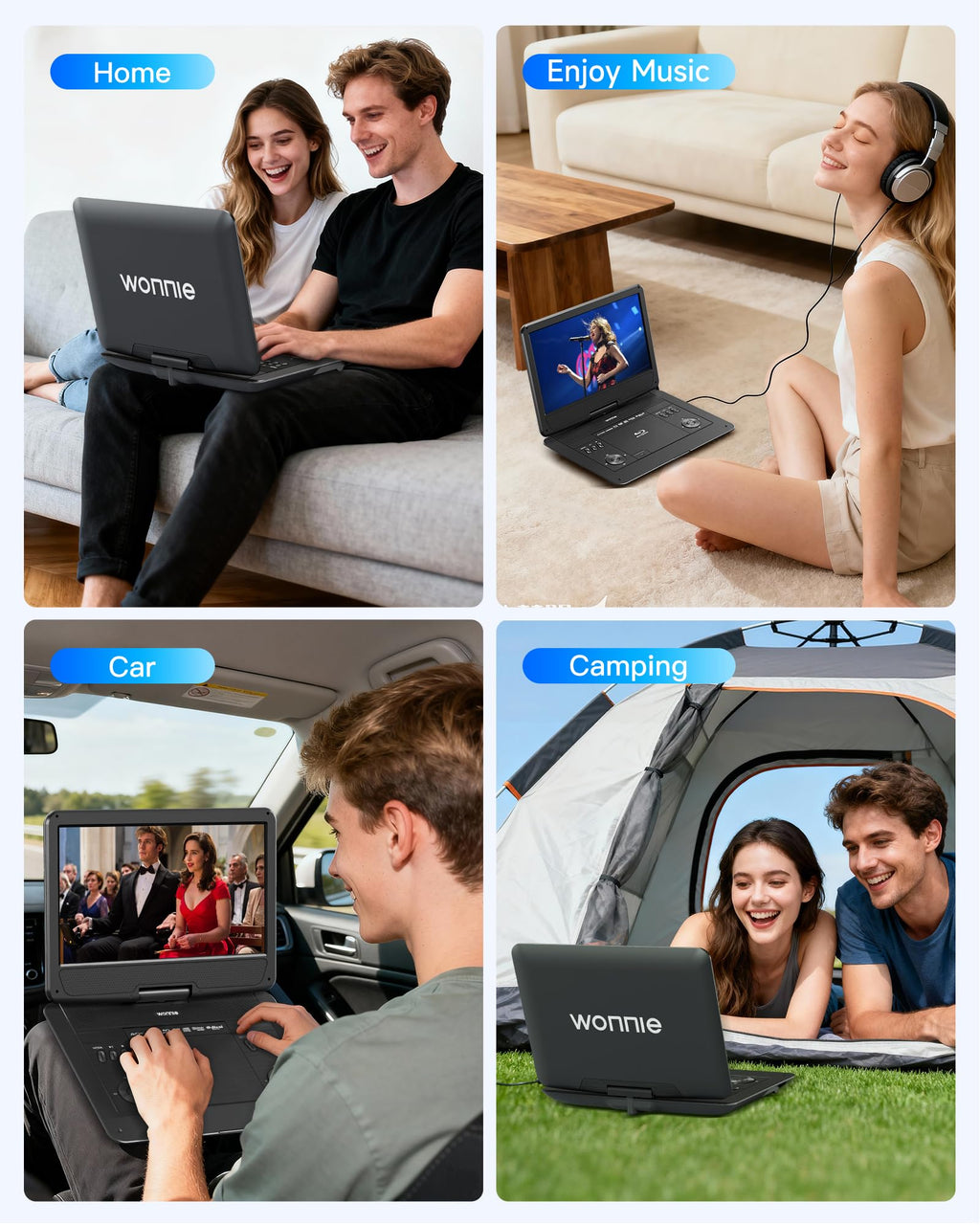 16.9" Portable Blu Ray Player with 14.1" 1080P Swivel Screen I51373