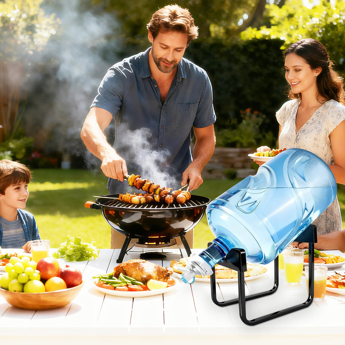 Water Dispenser Stand with 2 Faucets for 5-Gallon Buckets U81127