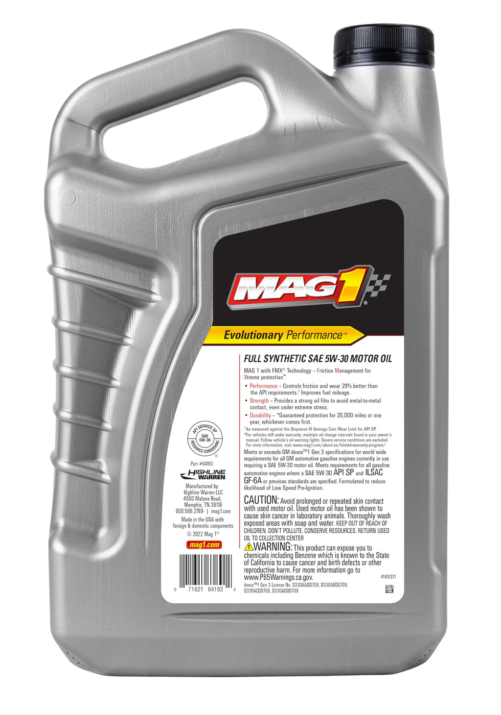 5 Quart 5W-30 Full Synthetic Motor Oil Q769503