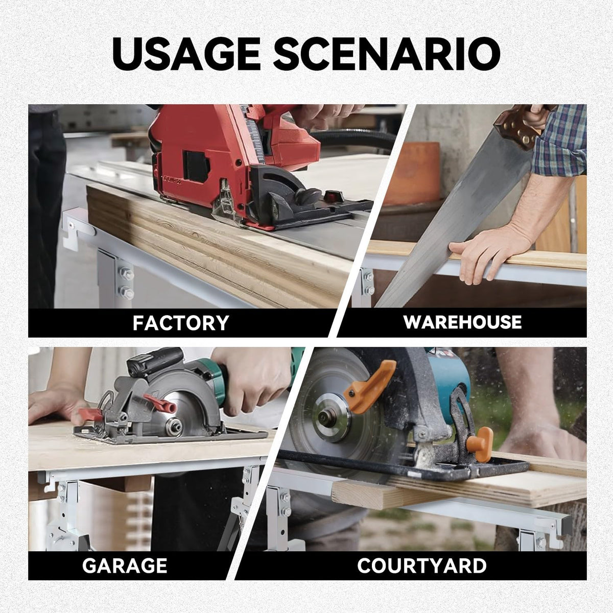 2-Pack 7-Level Adjustable Folding Sawhorse B649248