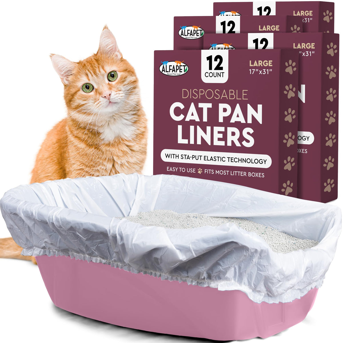 Cat Litter Box Disposable Elastic Liners 48 Count L812868