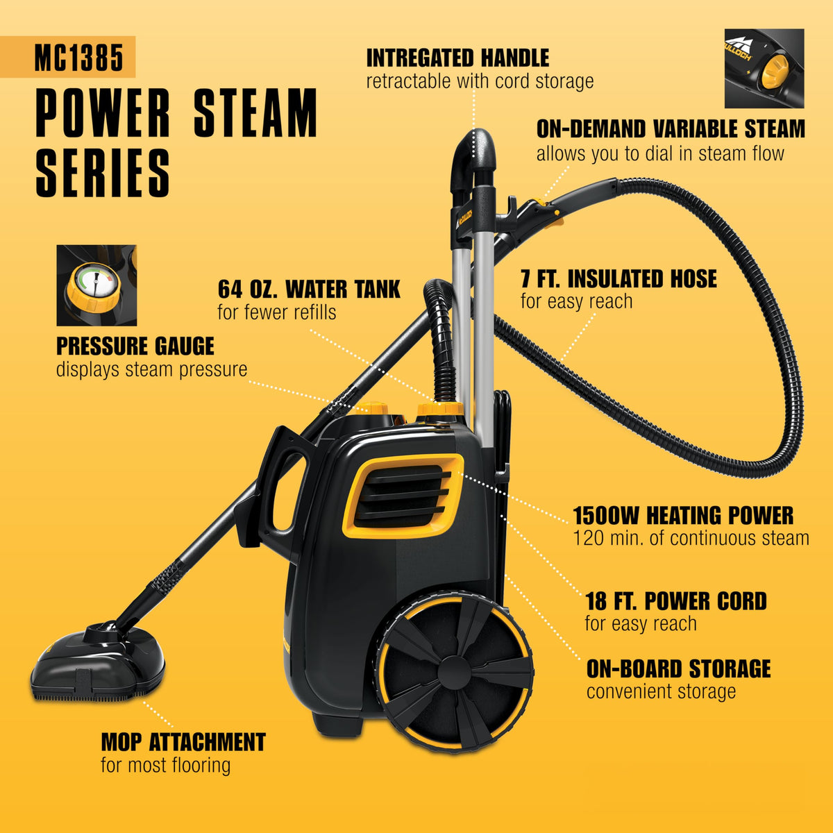 Canister Steam Cleaner, 23 Accessories T41116