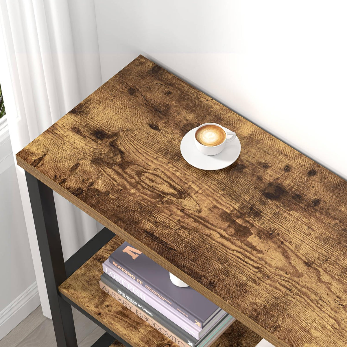 3 Tier Wood and Metal Bookshelf X3734
