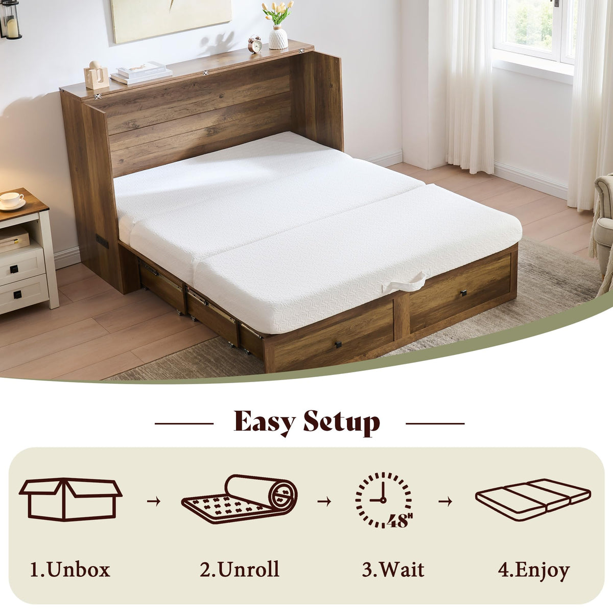 6" Full Tri-Fold Memory Foam Mattress Y438284