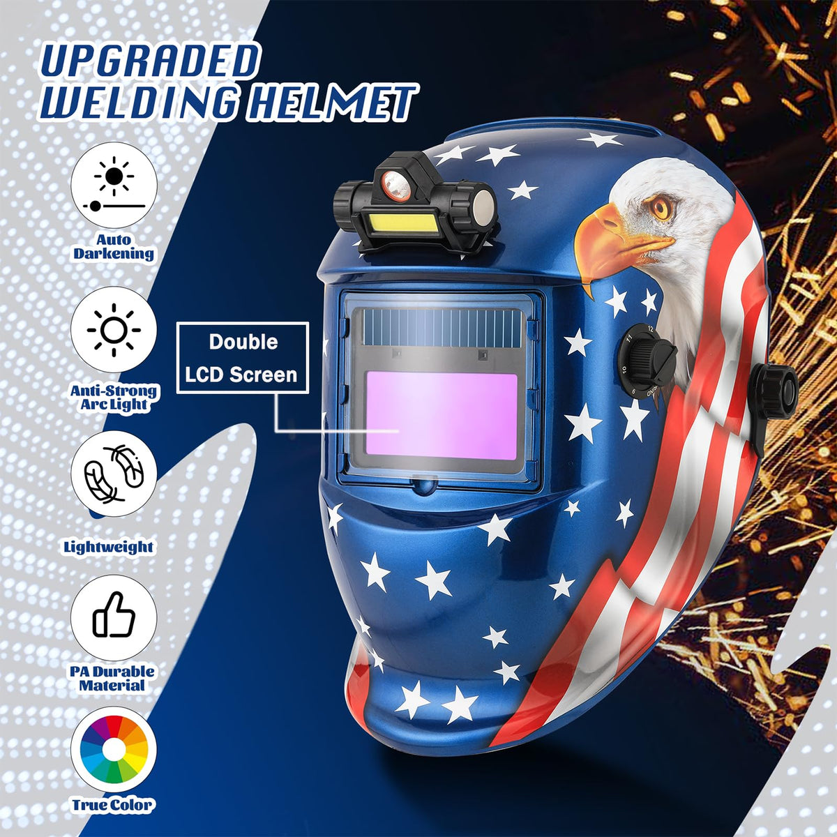 Auto Darkening Welding Helmet with LED Light Z63971