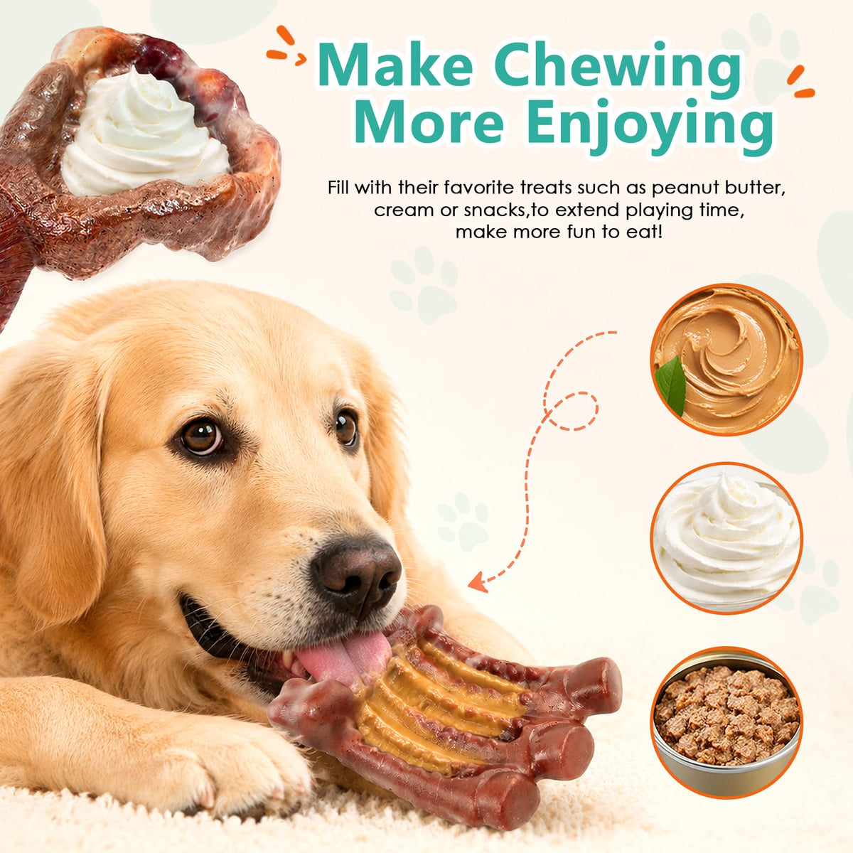 Tough Dog Chew Toys, 2 Pack Hard Nylon Bone N202258