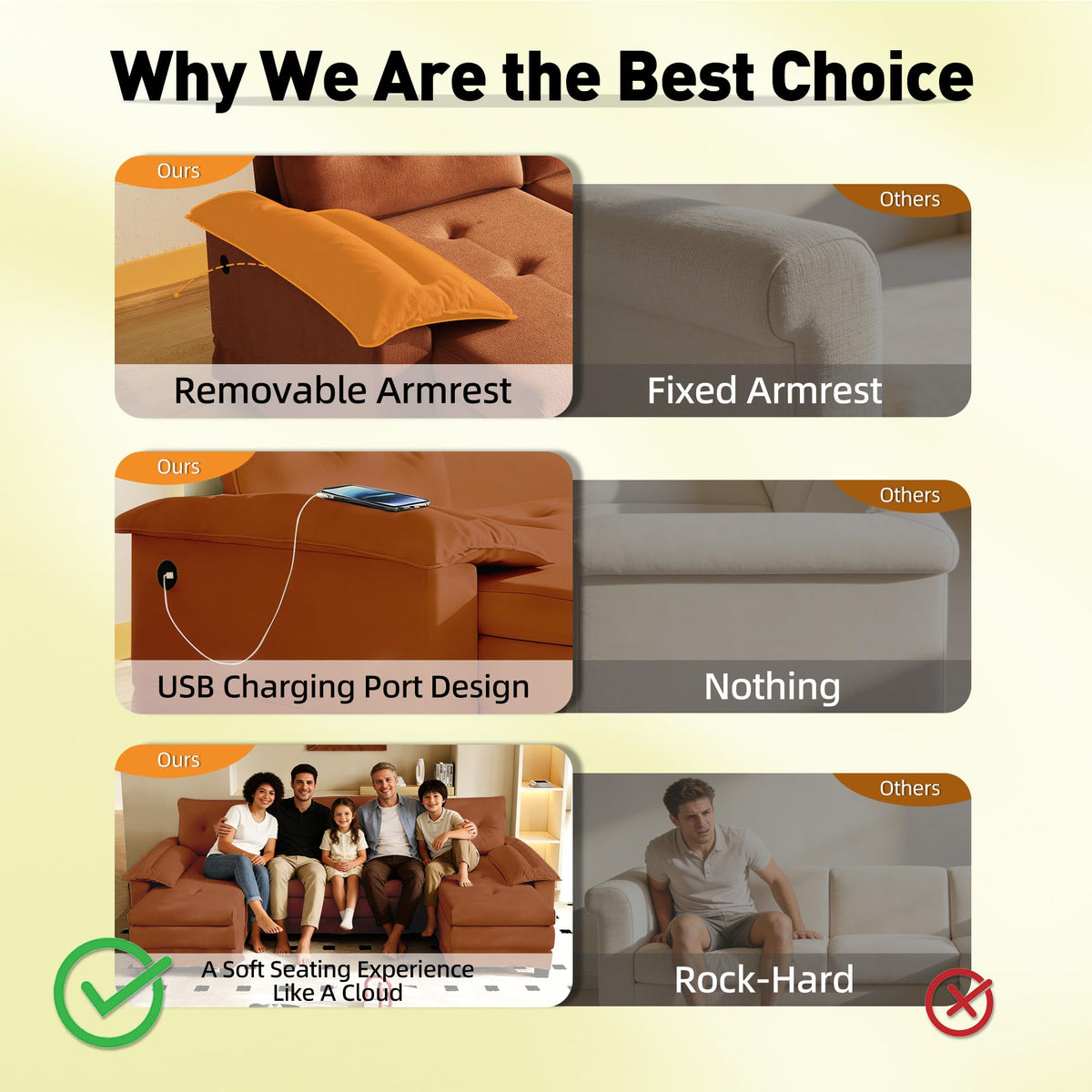 110" 3-in-1 Convertible Sleeper Sofa Bed T37179
