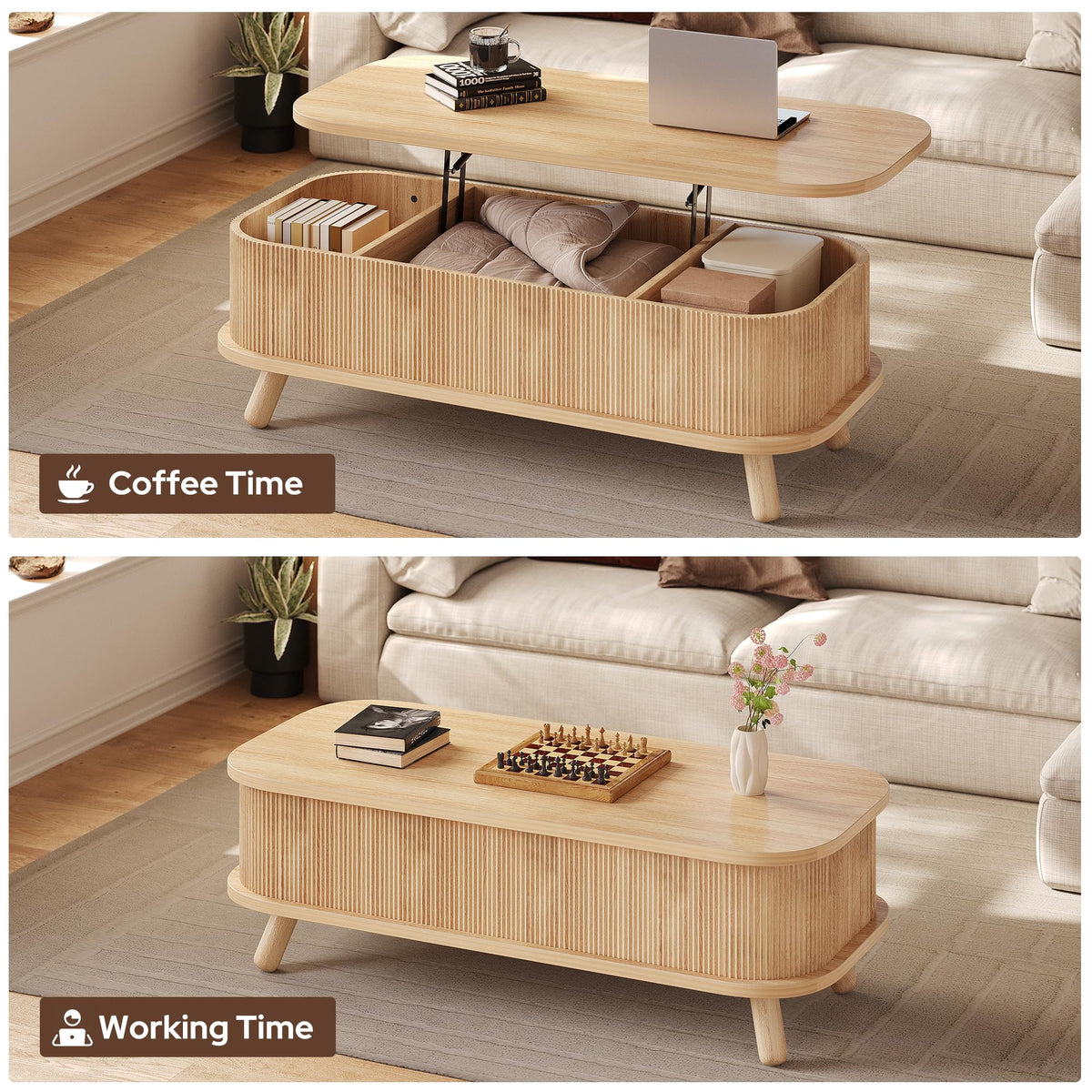 47" Lift Top Coffee Table with Storage A58541