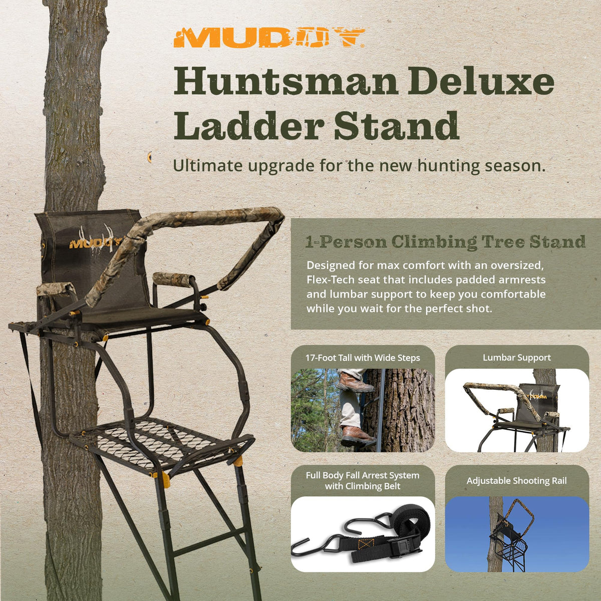 Adjustable 17 ft 1-Person Ladder Tree Stand X782785