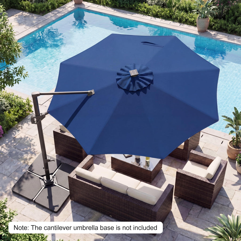 10 FT Solar LED Cantilever Patio Umbrella H50854