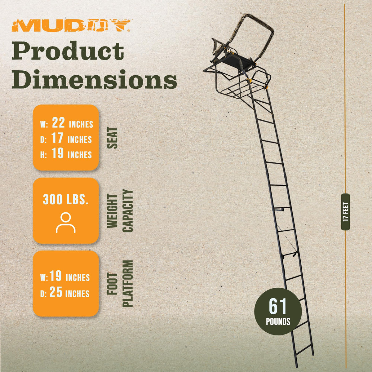 Adjustable 17 ft 1-Person Ladder Tree Stand X782785