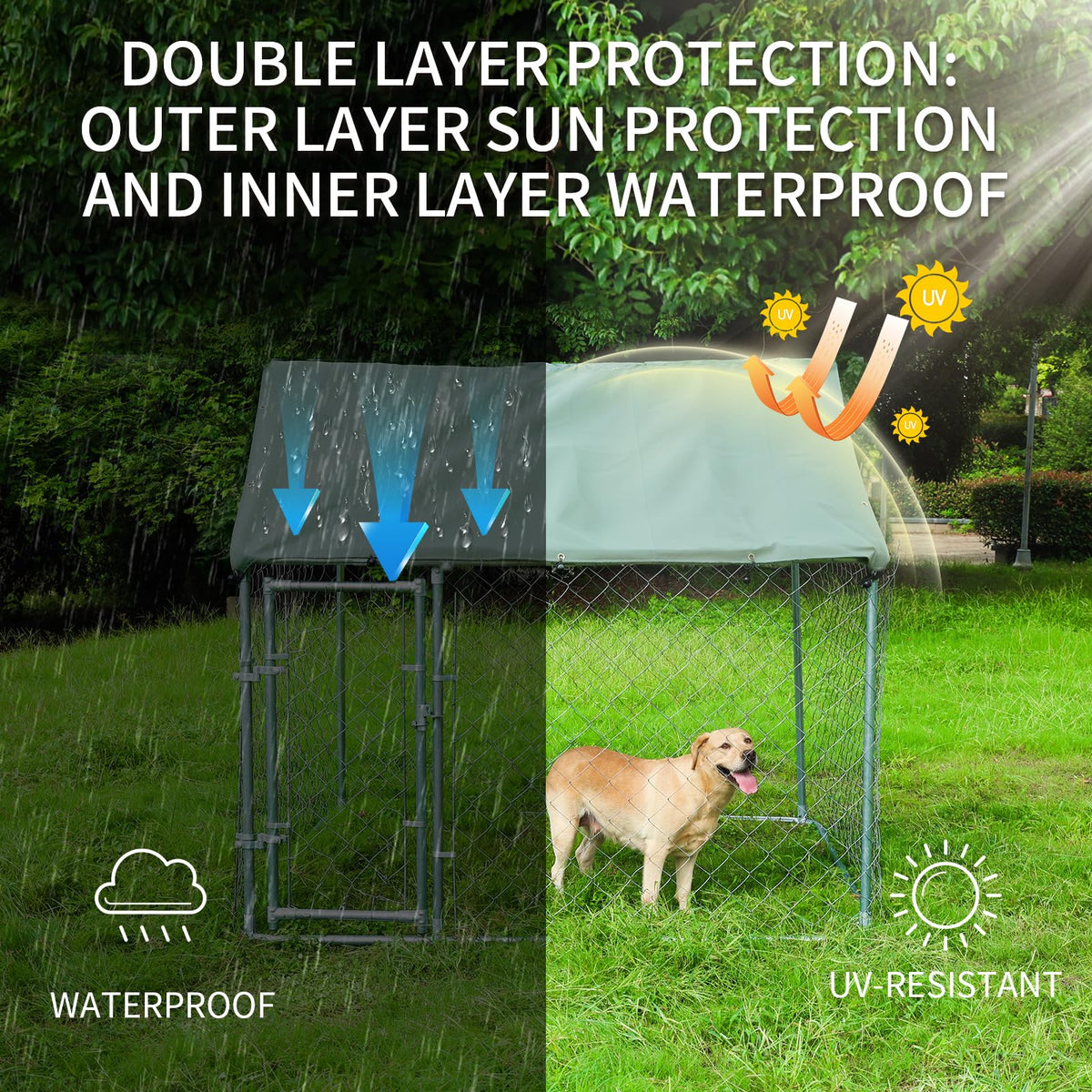 80"x80"x70" Outdoor Dog Kennel X71578