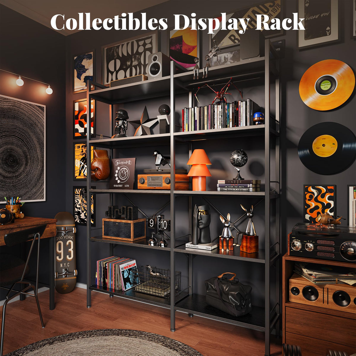 5 Tier L Shaped Corner Bookshelf with 10 Open Shelves Z9972